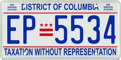 DC license plate EP5534