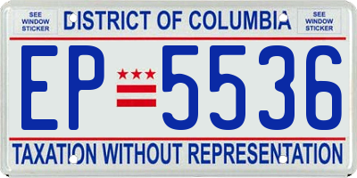 DC license plate EP5536