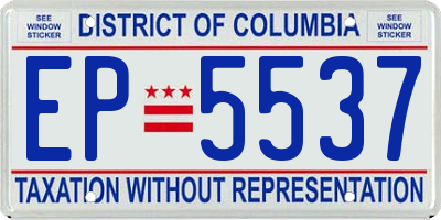 DC license plate EP5537
