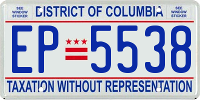 DC license plate EP5538