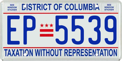 DC license plate EP5539