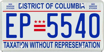DC license plate EP5540