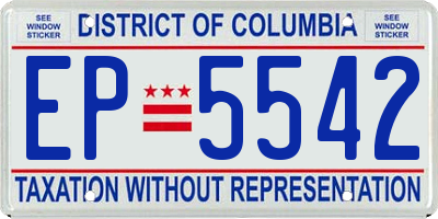 DC license plate EP5542