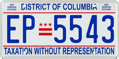 DC license plate EP5543