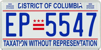 DC license plate EP5547