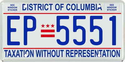 DC license plate EP5551