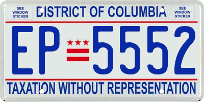 DC license plate EP5552