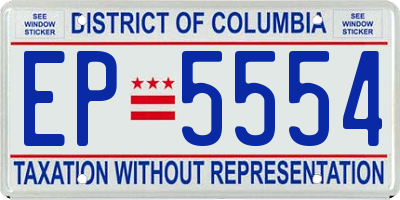 DC license plate EP5554