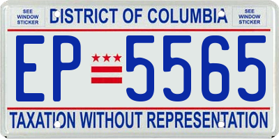 DC license plate EP5565