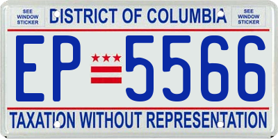 DC license plate EP5566