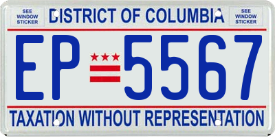 DC license plate EP5567