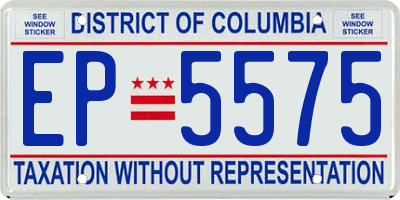 DC license plate EP5575