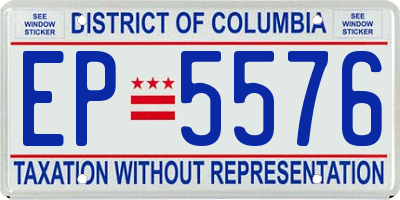 DC license plate EP5576