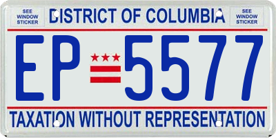 DC license plate EP5577