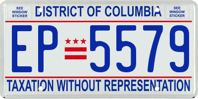 DC license plate EP5579