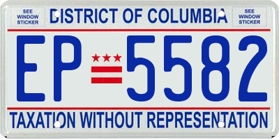 DC license plate EP5582
