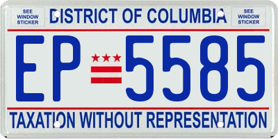 DC license plate EP5585