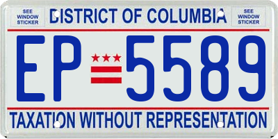 DC license plate EP5589