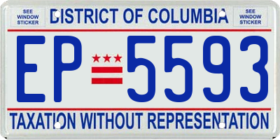 DC license plate EP5593