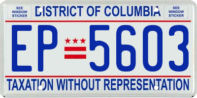 DC license plate EP5603