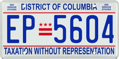 DC license plate EP5604