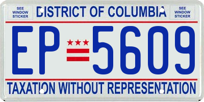 DC license plate EP5609