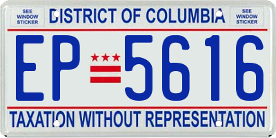 DC license plate EP5616