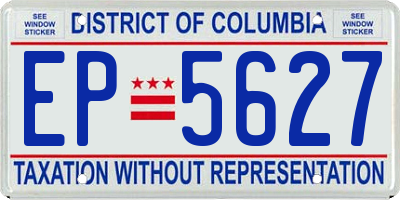 DC license plate EP5627