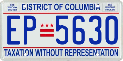DC license plate EP5630