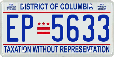 DC license plate EP5633