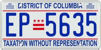 DC license plate EP5635