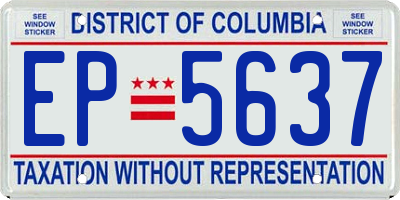 DC license plate EP5637