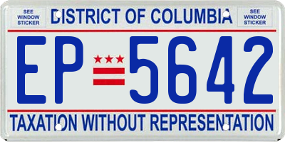 DC license plate EP5642