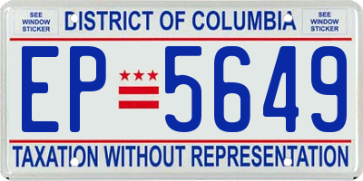 DC license plate EP5649