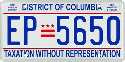 DC license plate EP5650