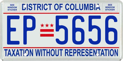 DC license plate EP5656