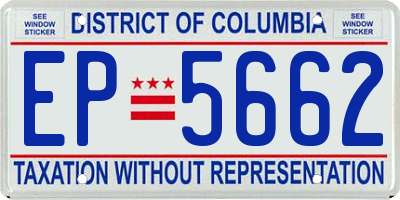 DC license plate EP5662