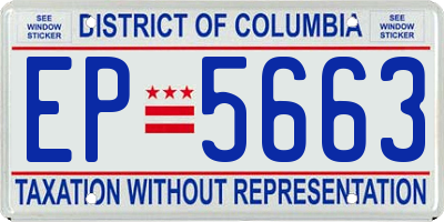 DC license plate EP5663
