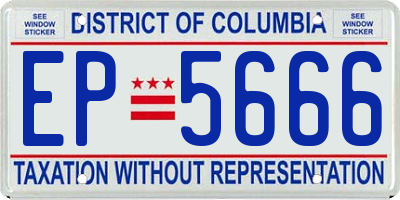 DC license plate EP5666