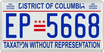 DC license plate EP5668