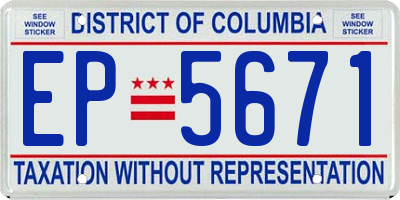 DC license plate EP5671