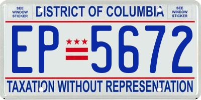 DC license plate EP5672