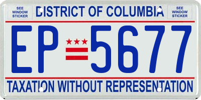 DC license plate EP5677