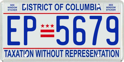 DC license plate EP5679