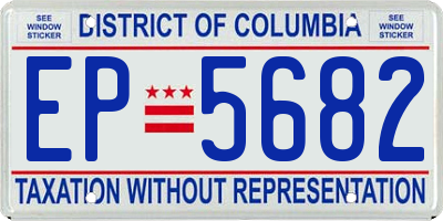 DC license plate EP5682