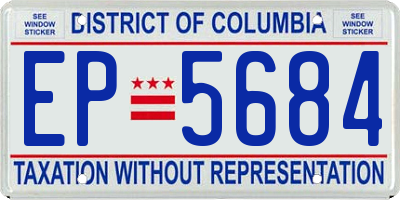 DC license plate EP5684