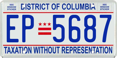 DC license plate EP5687
