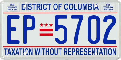 DC license plate EP5702