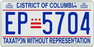 DC license plate EP5704
