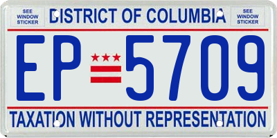 DC license plate EP5709